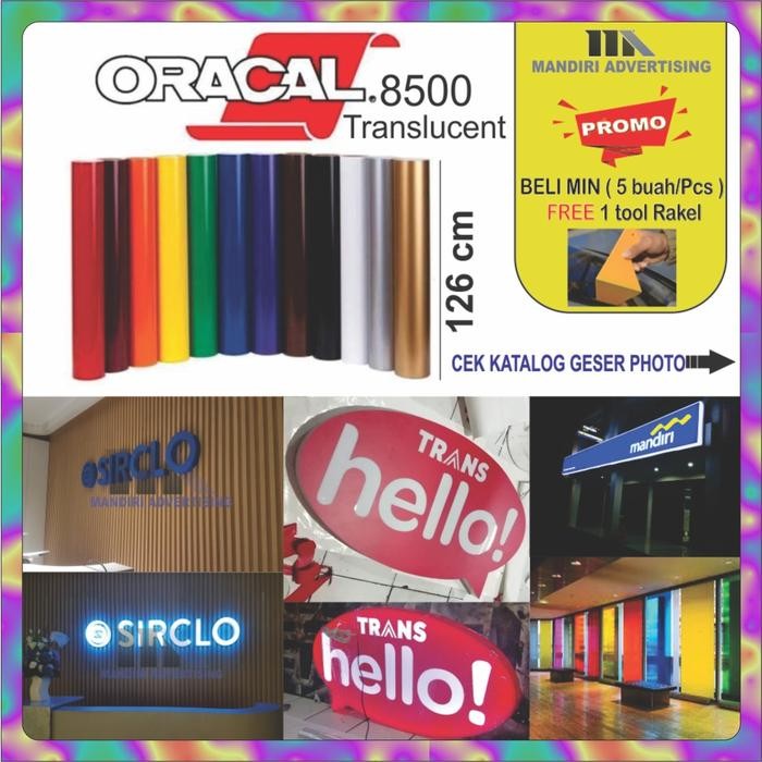 (Expert) Stiker warna oracal 8500 Translution/Skotlet warna/stiker warna neonbox/stiker warna