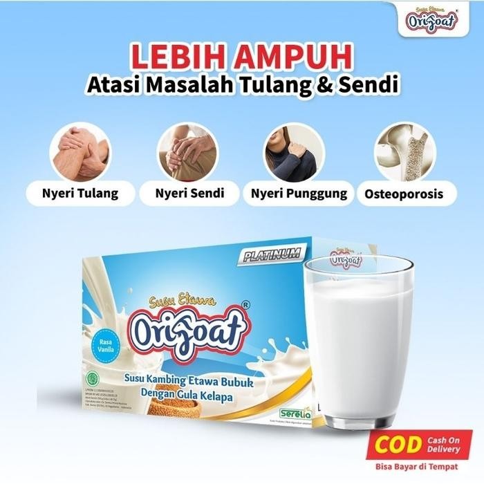 

(Expert) Susu kambing Etawa bubuk origoat platinum untuk tulang tinggi kalsium 250 gr.