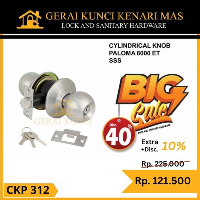 PALOMA CKP 312 Pegangan Gagang Pintu Kamar Mandi Knob Kunci Bulat