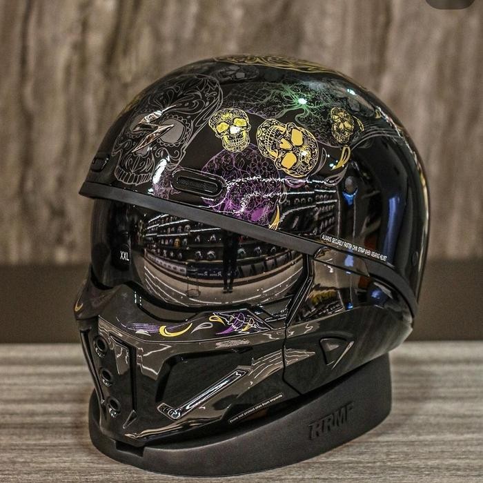Helm Scorpion Exo Covert X Usa Kalavera Black Glossy Combat Terlaris