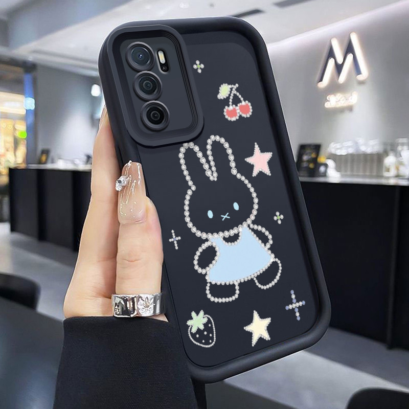Casing Hp OPPO A16 OPPO A16s OPPO A54s Case Casing Lukisan kelinci Kasing HP Cesing Silikon Softcase