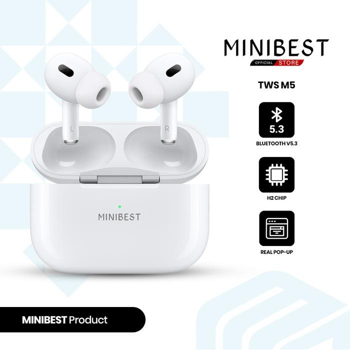 Minibest M5 Tws Earphone Headset Bluetooth V5.3 Chip H2 Wireless