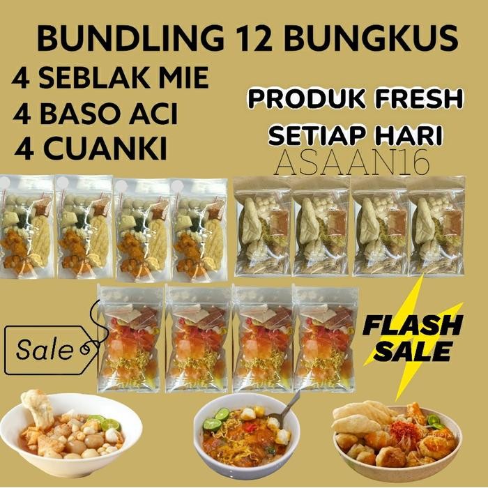 

New BUNDLING 12 [ 4 BUNGKUS SEBLAK INSTAN,4 BASO ACI,4 CUANKI INSTAN] Food Kaldu Instan