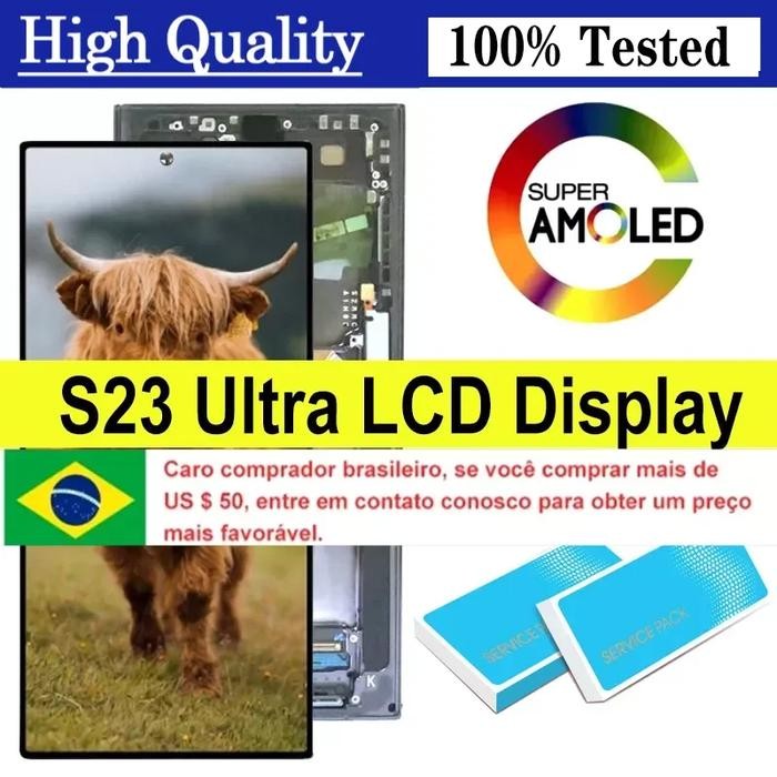 High Quality AMOLED 6.8 LCD Replacement for Samsung S23 Ultra T