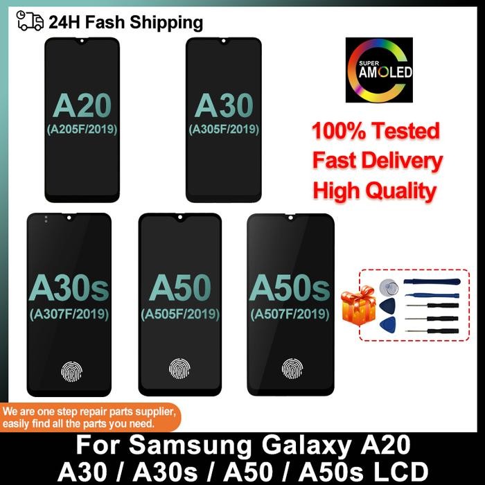 Super AMOLED For Samsung Galaxy A50 Display A30 A305 LCD A30S A20