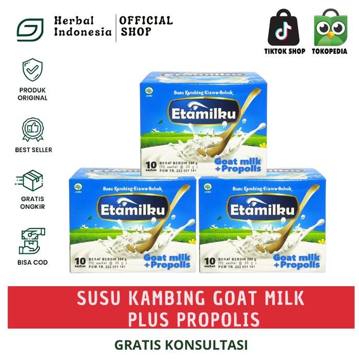 

New Paket 3 BOX Etamilku Original - Susu Kambing Etawa Plus Propolis