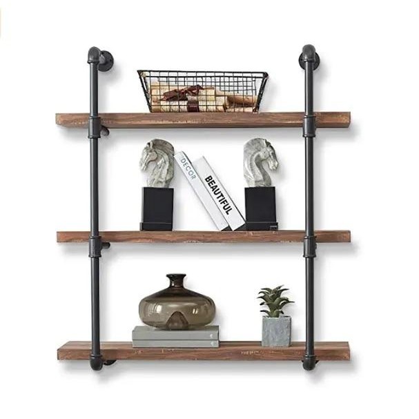 Industrial Pipe Shelving Rak Buku Industrial Rak Dinding
