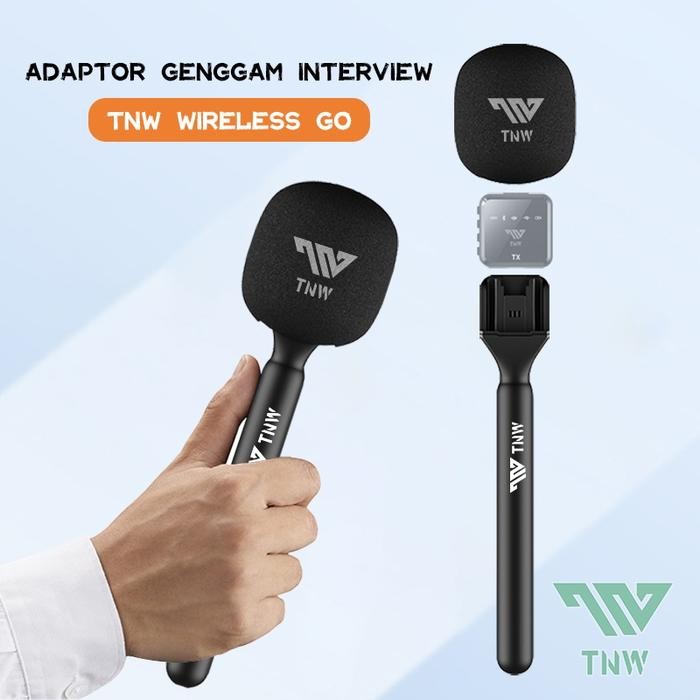 TNW Microphone Interview Handle Interview GO Handheld Adapter untuk TNW Wireless Microphone