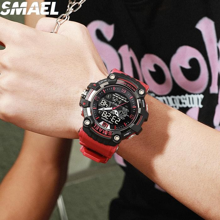 Jam Tangan Sport Analog Digital Pria Wanita Merk Smael 8089