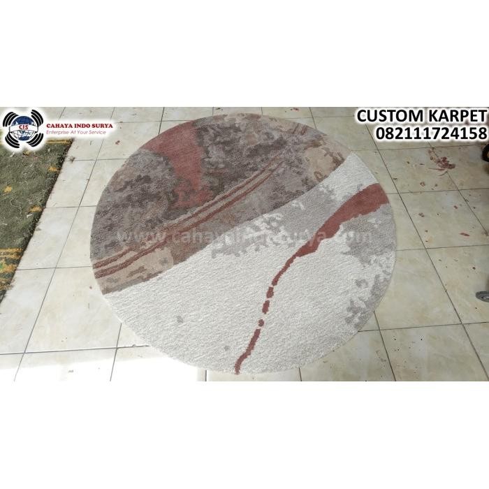 Karpet Bulat Motif Marmer Custom Motif Custom Warna Custom Bentuk