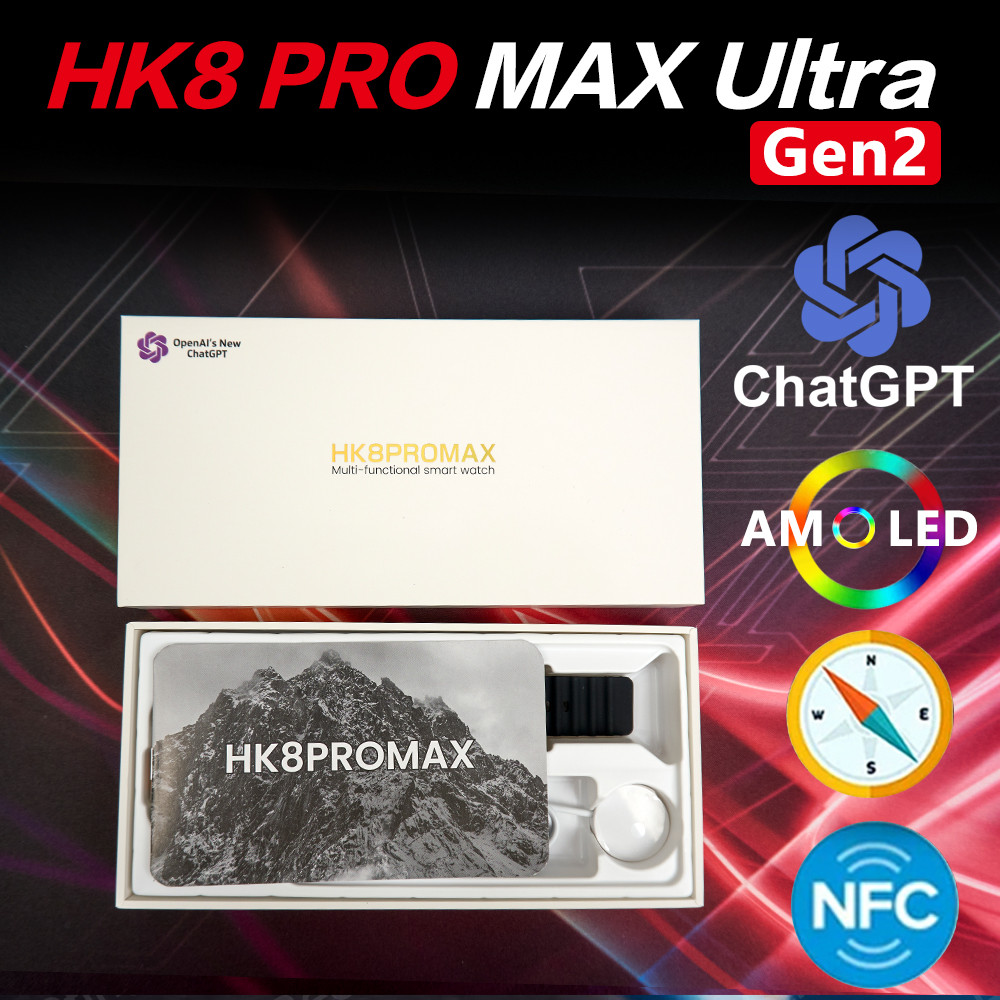2023 New Hk8 Pro Max Gen 2 Men Women Smart watch Ultra AMOLED ChatGPT Final Display Dial NFC