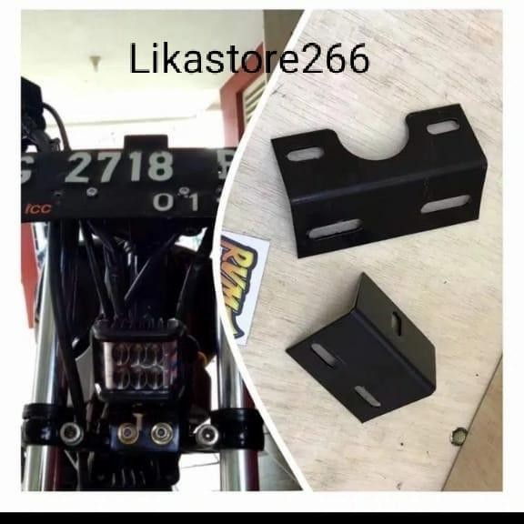 BREKET DUDUKAN LAMPU LED +DUDUKAN PLAT NOMOR ATAS RX KING