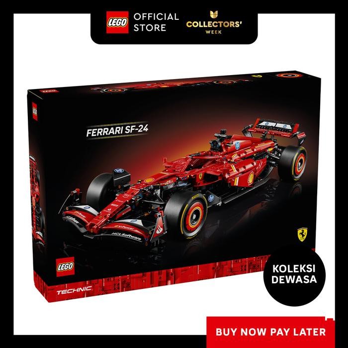 LEGO Technic 42207 Ferrari SF-24 F1 Car (1,361 Pieces) Mainan Susunan Balok (18 Tahun+)