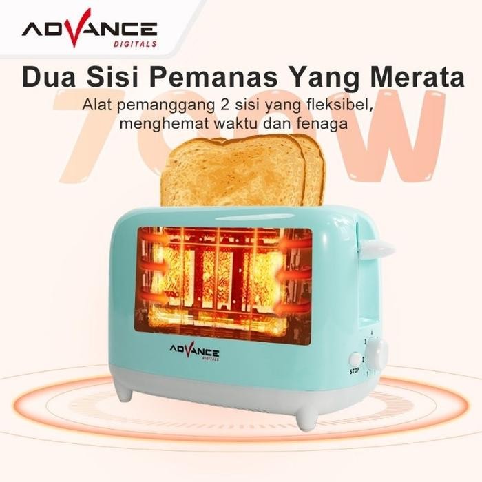 TERLARIS Advance T8866 Toaster Roti / Pemanggang Roti Bakar Low Watt