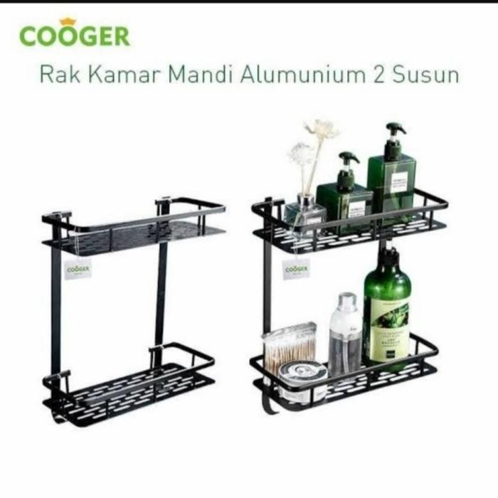 New Rak Sabun Kamar Mandi Hitam 2 Susun / Rak 2 Susun Hitam Kamar Mandi