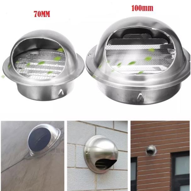 Stainless Steel Vent Cap Penutup Corong Ventilasi Udara Dapur Kamar