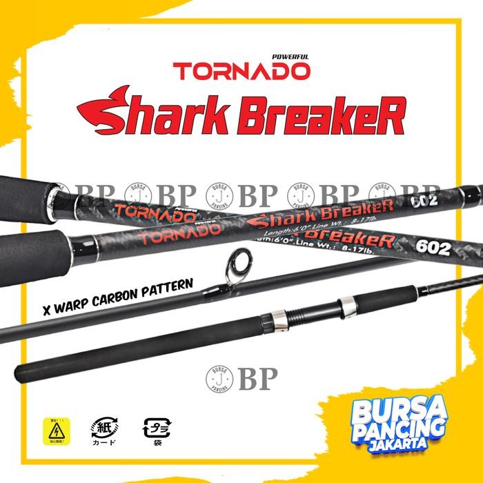 Tornado Joran Pancing Spinning Shark Breaker 150cm - 180cm Carbon Hollow X Wraping Joran Pancing