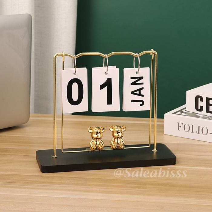 

Pajangan Kalender Meja Bear Creative Desktop Calender Ornaments Cute Bear Dekorasi Meja