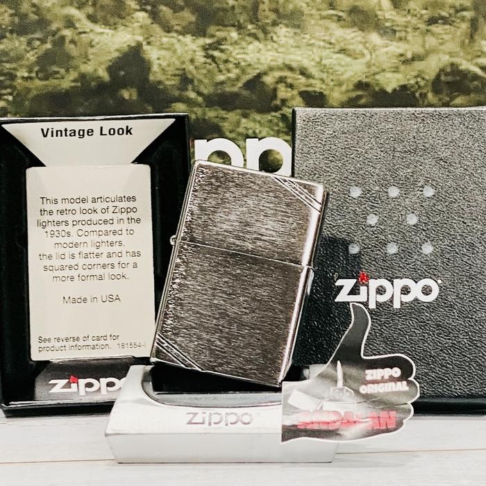 Zippo Original 230 Vintage Br Fin Chrom
