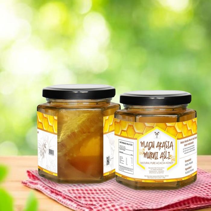 

Hooney Acacia With Honeycomb / Madu Akasia Dengan Sarang Madu Pure And Natural 500Gr - Ibex