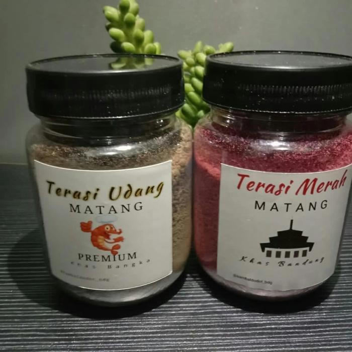 

paket terasi merah bubuk matang dan terasi udang matang khas bangka