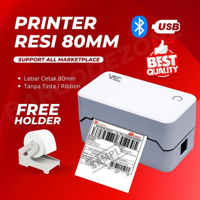 Paling Baik Printer Barcode Thermal Bluetooth Vsc Lp 3200Ub 80Mm Cetak Resi Label Harga