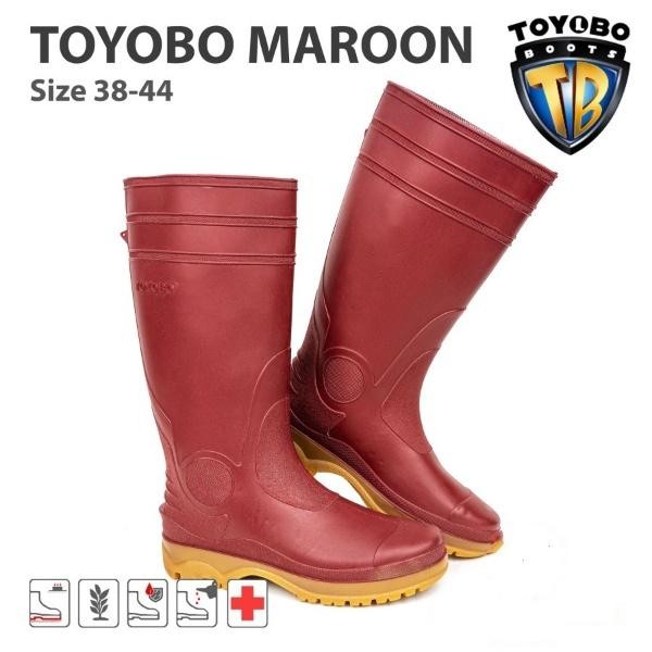 Terbaru Sepatu Boots Tinggi Pria Toyobo Maroon Sepatu Boots Merah Maroon
