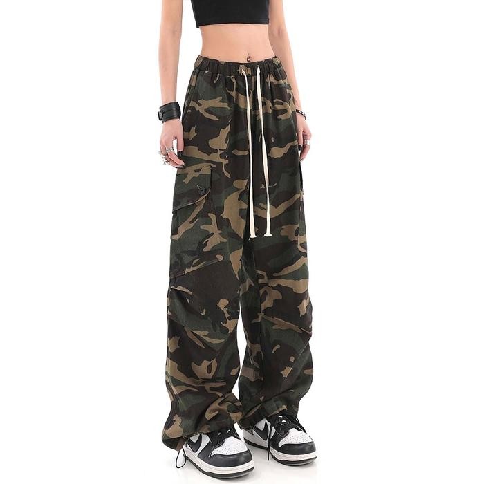 celana cargo panjang celana outdoor wanita celana army kargo jumbo cewek cargo pants loreng panjang