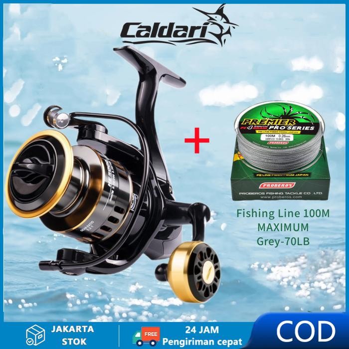 Indonesia Spotfishing Reel Spinning Reel+Fishing Line Mesin Mancing Spinning Reel Casting Reel Mesin