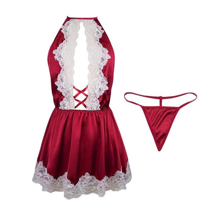 C12 Set Lingerie + CD Model Lace V Short Skirt Nhtdress 3068