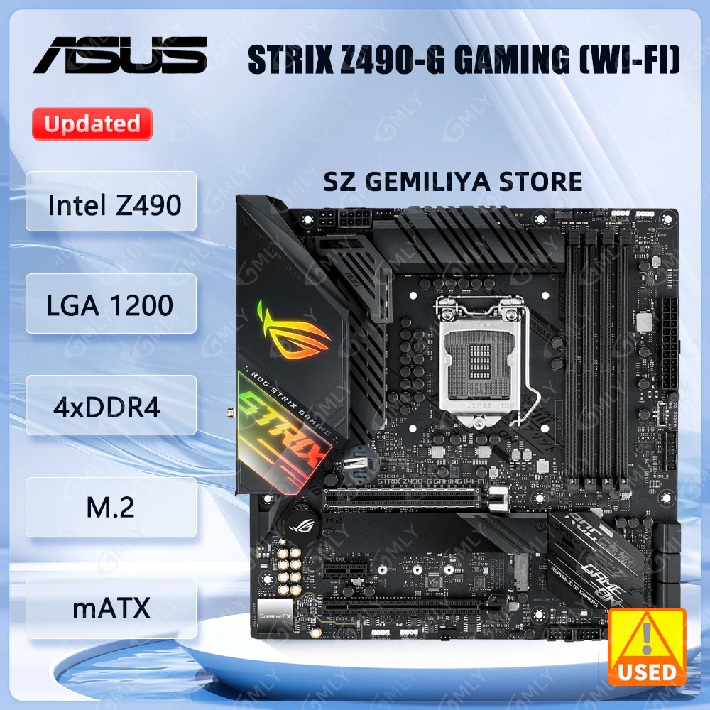 ASUS STRIX Z490-G GAMING (WI-FI) Motherboard Intel Z490 LGA 1200 DDR4 128GB support Core i3-10100