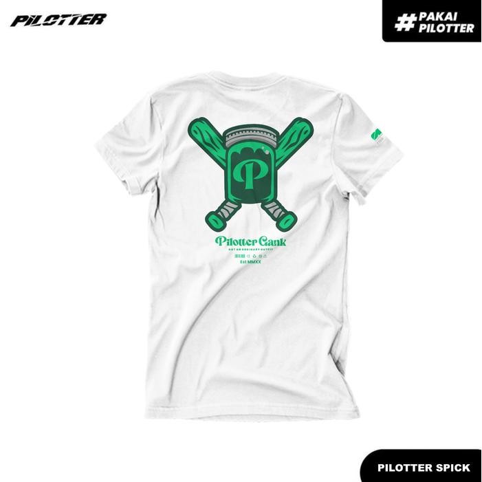 COD KAOS PILOTTER SPICK HITAM & PUTIH ORIGINAL - SPICK PUTIH, L