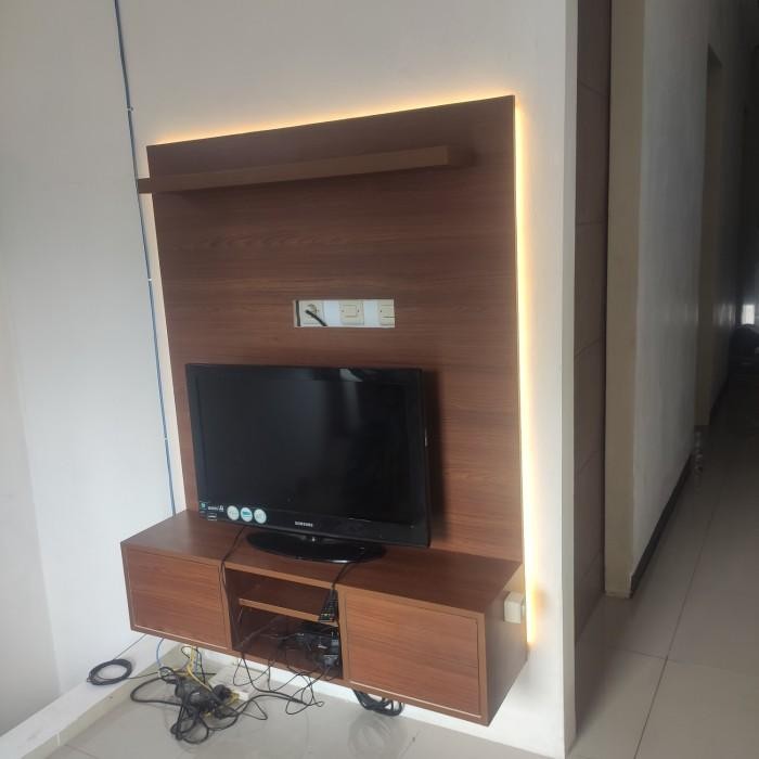 Backdrop Tv Meja Tv Rak Gantung Ambalan Hpl Custom