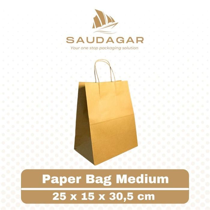 

Shoping paper bag / tas kertas belanja ukuran MEDIUM