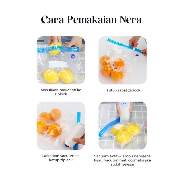 

TECNERA Food Vacuum Air Pump Sealer Fresh Smart Vacuum cerdas food protable ziplock food packing