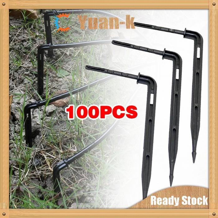 100pcs Drip Stick Bengkok Stik Dripper Bend Untuk Irigasi Tanaman