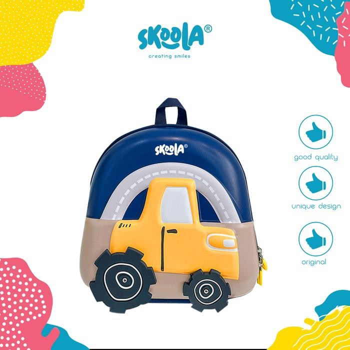 

Skoola Tas Sekolah Anak PAUD Laki - Laki Ransel Traktor - Kuruma Fashion