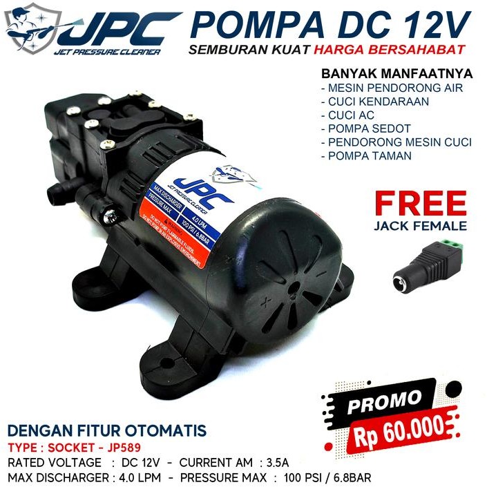 Pompa DC 12V JPC Alat Cuci Mobil Motor AC Jet Cleaner Pompa Steam