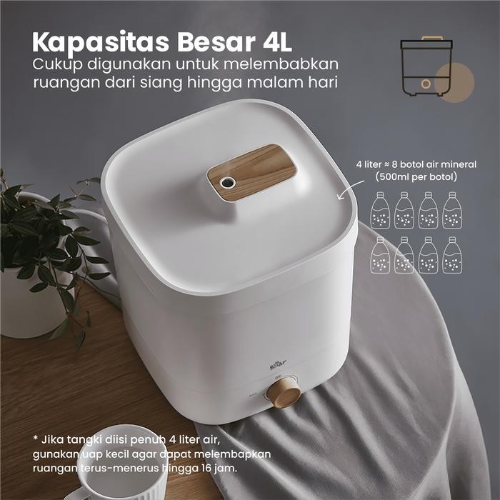 Bear Top Fill Humidifier 4L / Alat Penjaga Kelembaban Udara Ruangan Pasti Ori