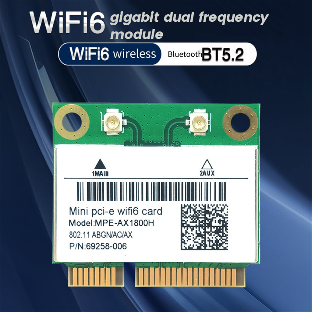 New RTL8852BE WIFI6 Card AX1800M WiFi Bluetooth5.2 2.4GHz/5GHz Dual-Band WIFI Card Adapter 802.11ax