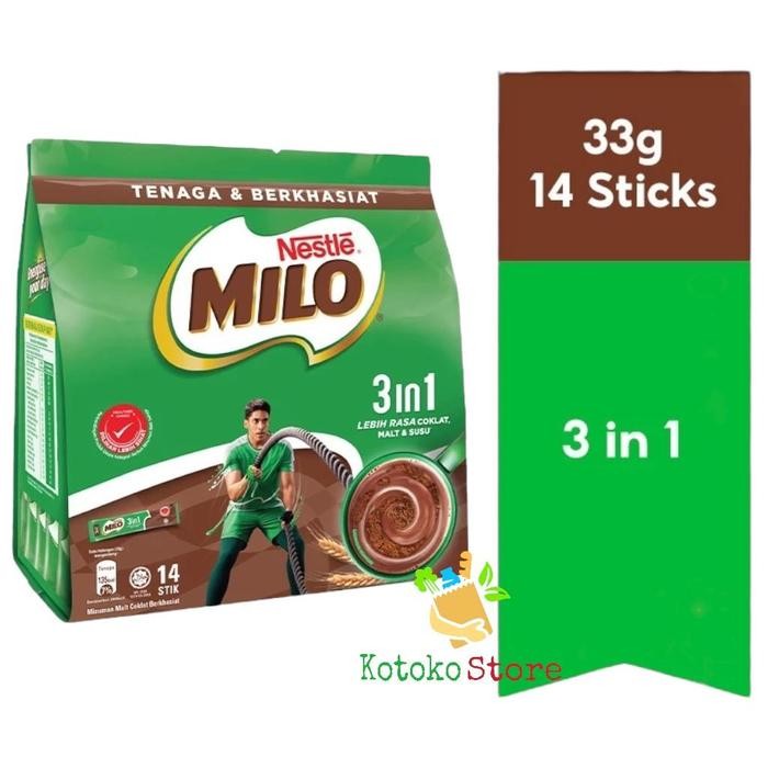 

Nestle Milo 3 in 1 Activ Go / Milo Bubuk Malt Coklat 3in1 Sticks