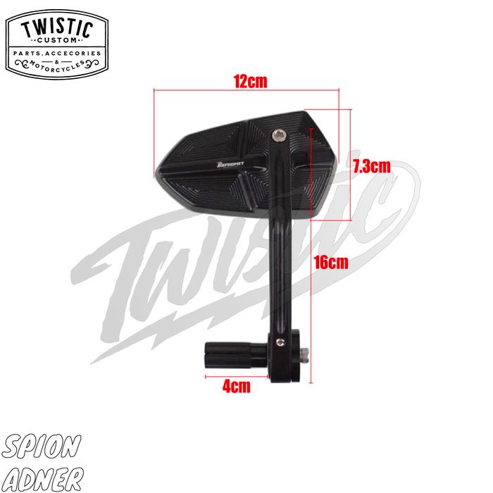 Spion Jalu Barend Bar End Oval Adner Motor Retro Universal XSR 155 XSR155 TVS Ronin Keeway SCR 250