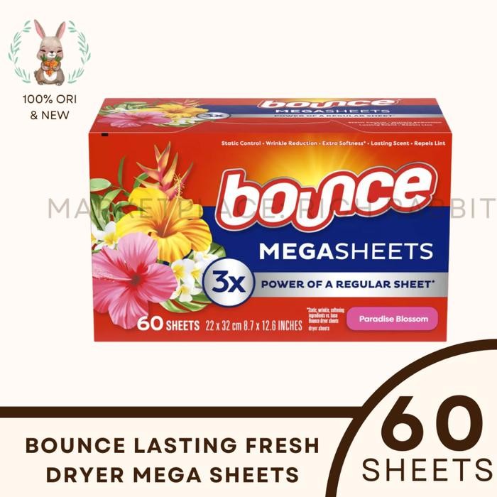 Bounce Lasting Fresh 60 Sheets Dryer Mega Sheet Anti Kusut Pengering Baju ORI USA