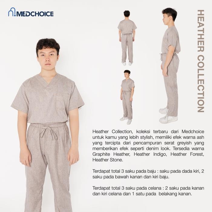 Doctor Scrub Heather Collection Lengan Pendek/ Baju Dokter / Dokter Scrub / Baju Ok / Baju Perawat /
