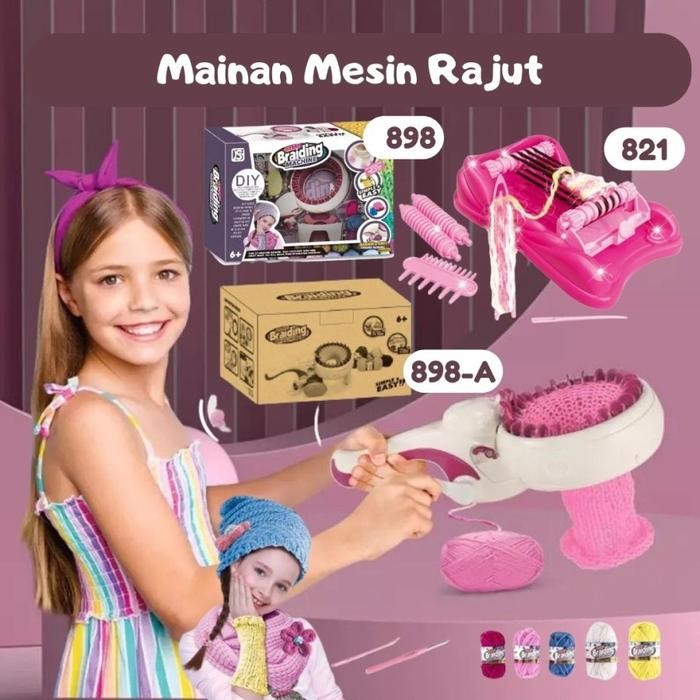 Mainan Diy Mesin Rajut Anak Mesin Tenun Kalung Gelang Ikat Rambut