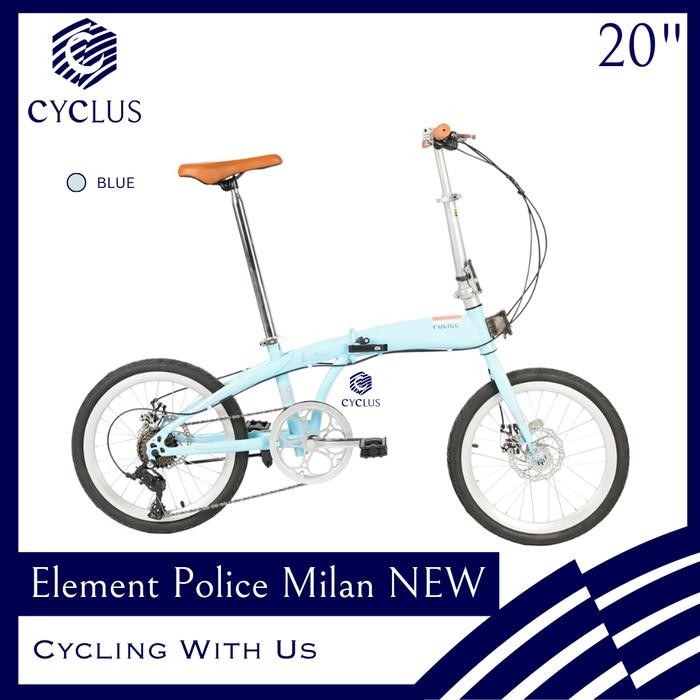 Grab - Sepeda Lipat Element Police Milan 8 Speed 20 Inch