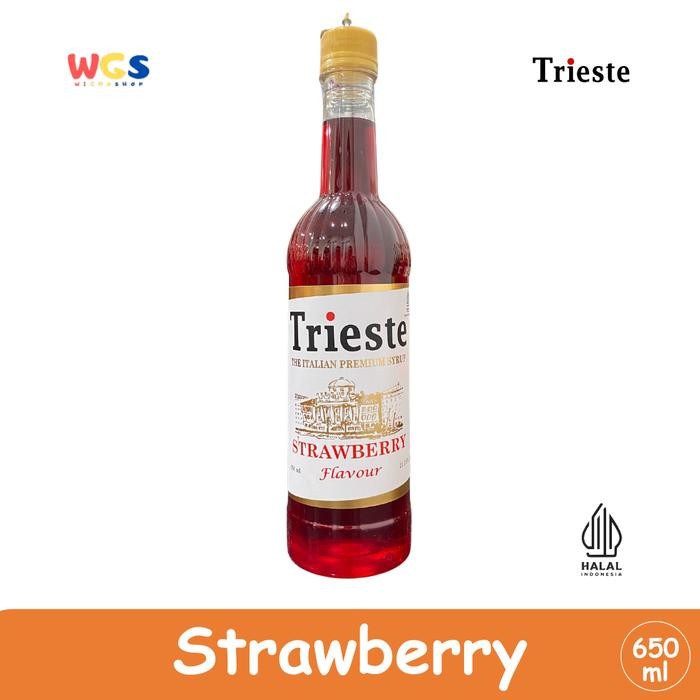 

New Trieste Syrup Premium Strawberry Flavour 650ml Sirup Rasa Stroberi Segar & Manis untuk Minuman