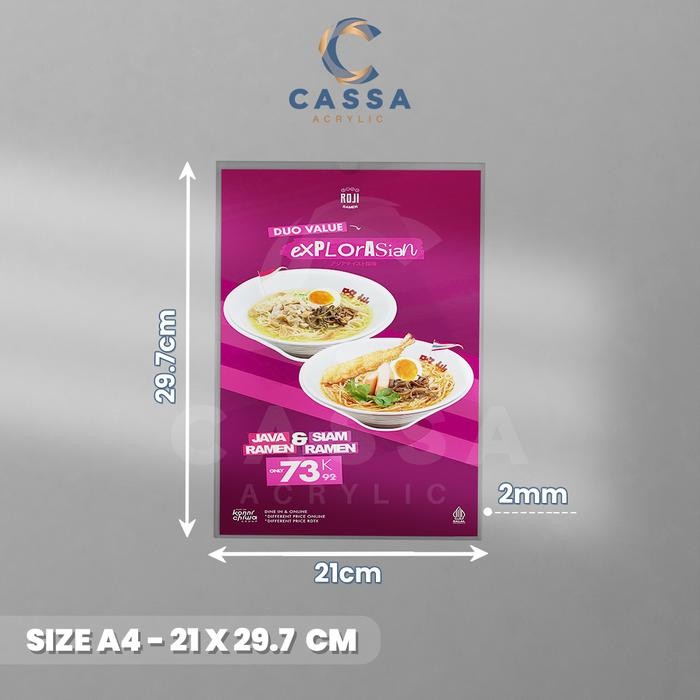 

Acrylic Pocket Frame / Akrilik Tempel / Display Brosur A4
