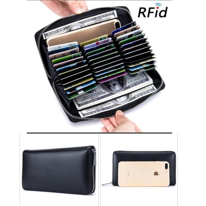 

DOMPET KARTU CARD HOLDER RFID 6662 KULIT BERKUALITAS 36 SLOT KARTU