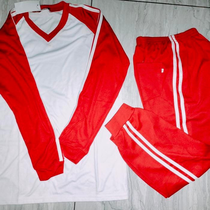 seragam olahraga baju putih celana merah SD